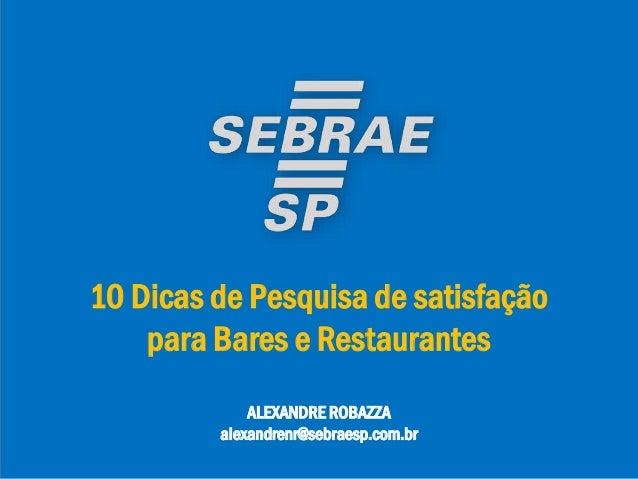 Exemplo De Pesquisa De Satisfação Restaurante