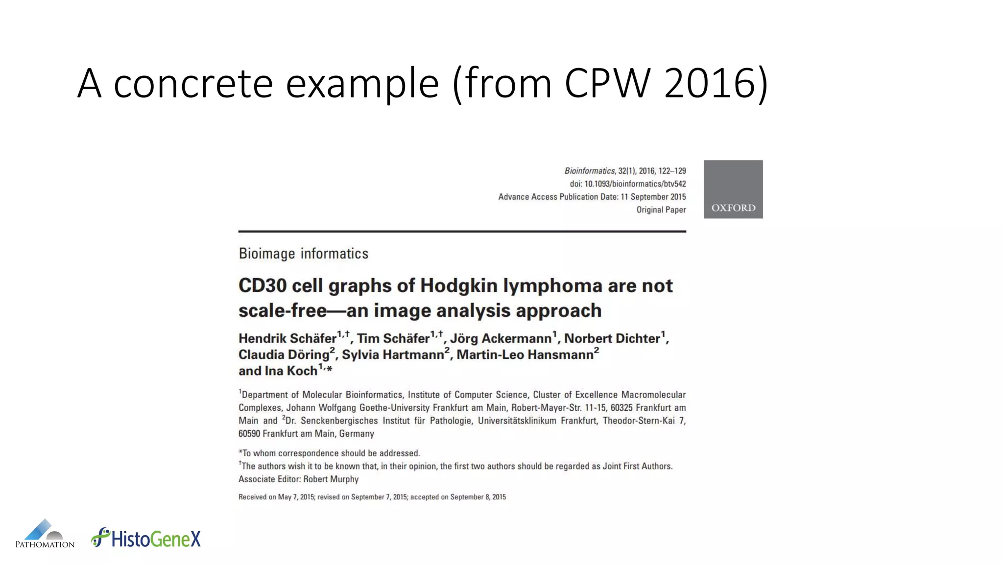 A concrete example (from CPW 2016)
 