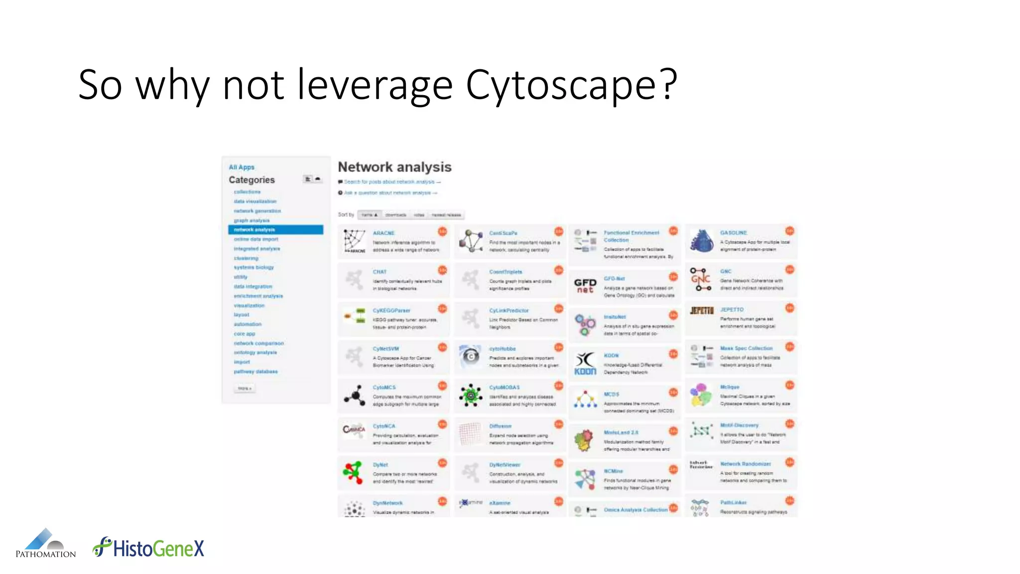 So why not leverage Cytoscape?
 
