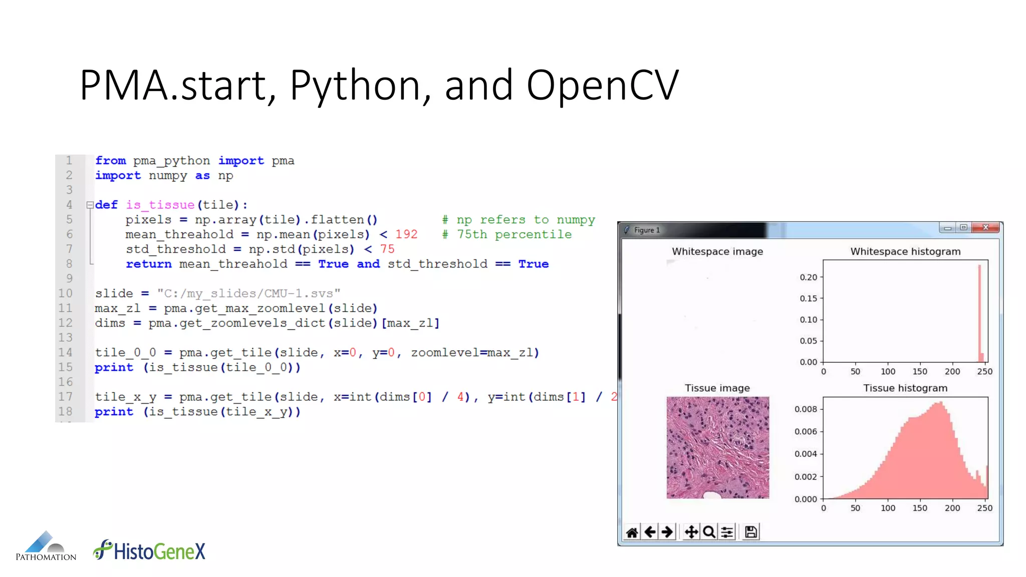 PMA.start, Python, and OpenCV
 