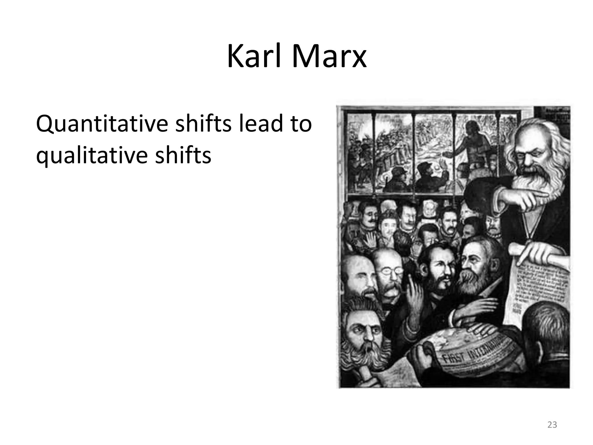 Karl MarxQuantitative shifts lead to qualitative shifts23