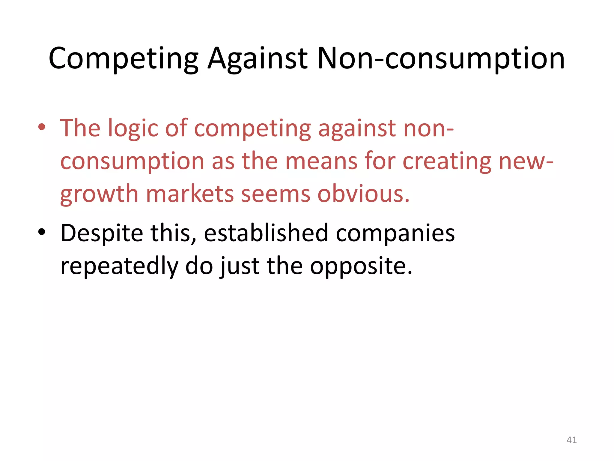 Is the innovation disruptive to all of the significant incumbent firms in the industry?If it (the innovation) appears to be sustaining to one or more significant players in the industry, then the odds will be stacked in that firm’s favor, and the entrant is unlikely to win.39