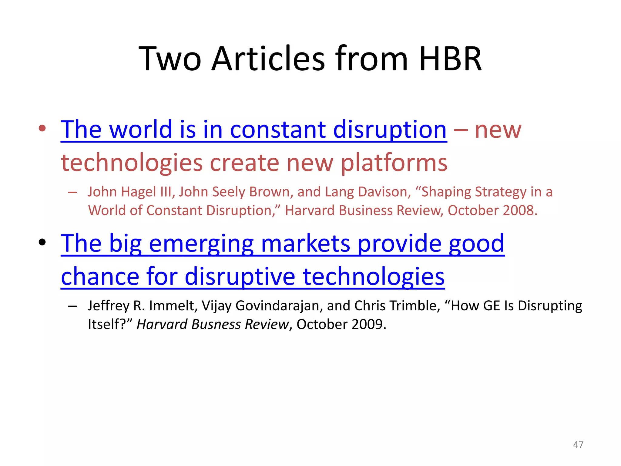 Immelt’s approachShift power to where the growth is.Build new offerings from the ground up.Customize objectives, targets, and metrics.Build the DI unit from the ground up, like new companies. Have the DI unit report to someone high in the organization. 45