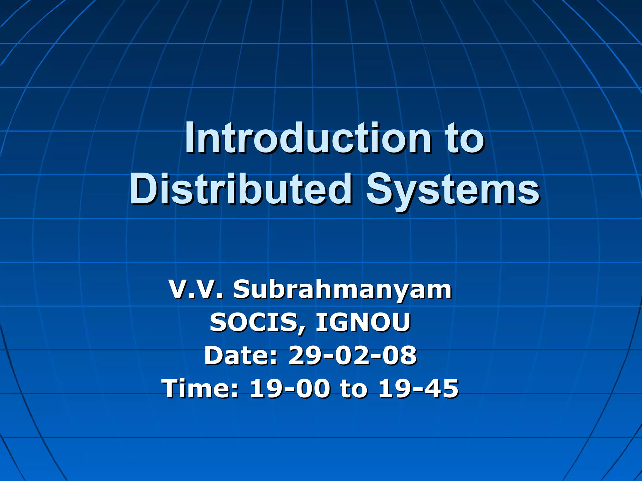 Distributed Systems | PPT