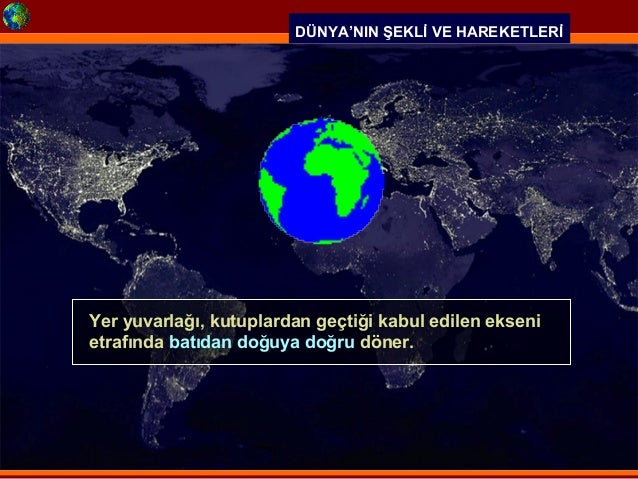 dunya nin sekli ve hareketleri