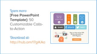 Learn more:
[Free PowerPoint
Template]: 50
Customizable Callsto-Action
Download at:
http://hub.am/17giKAa

 