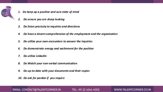 10 dos donts at job interview dos and don ts of job interview