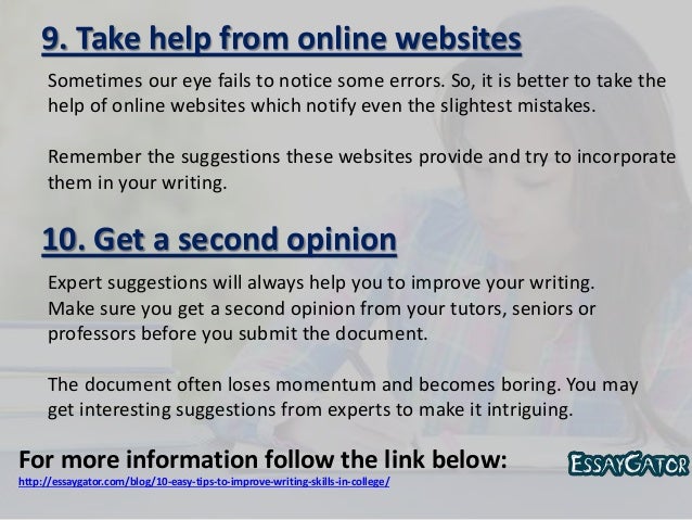 Improving writing skills in college