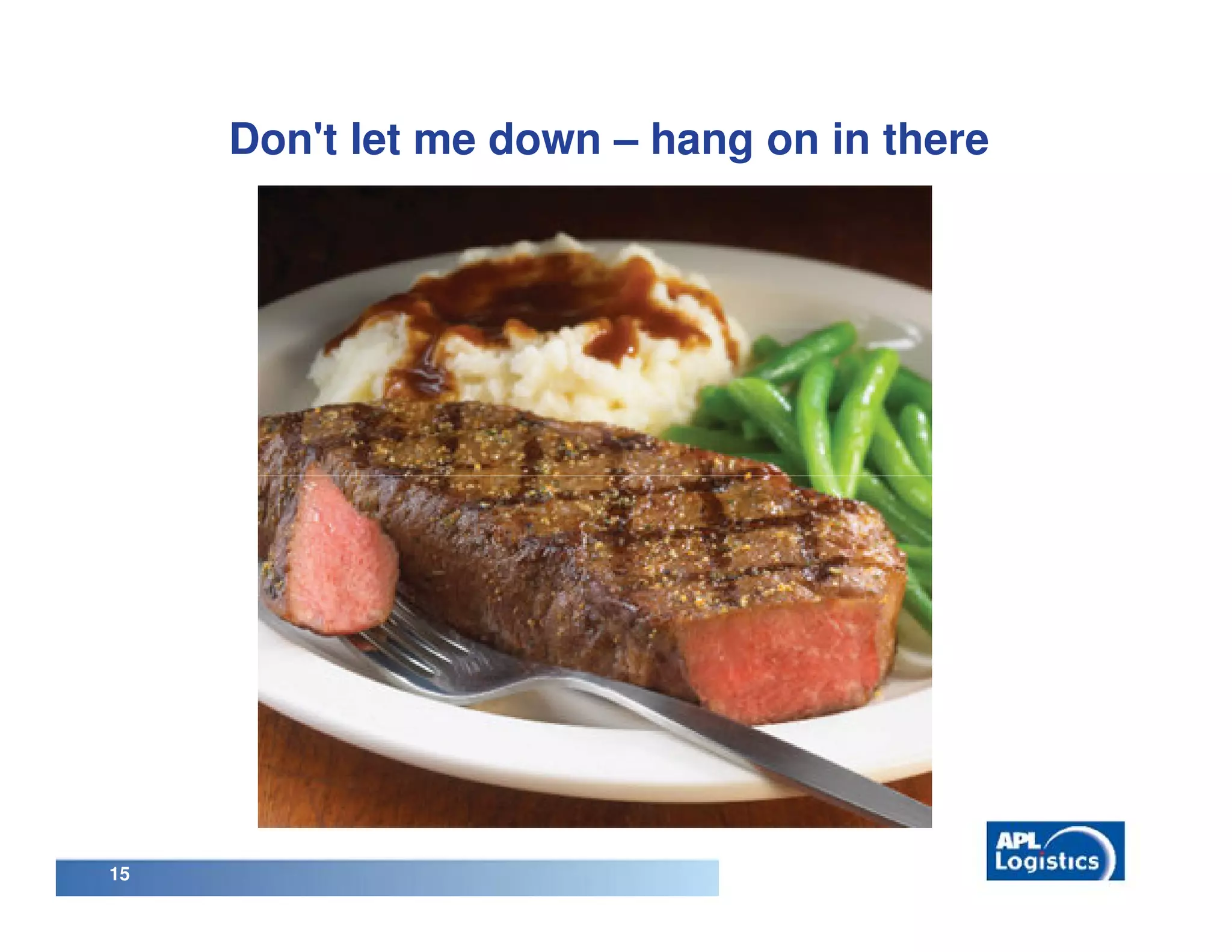 Don't let me down – hang on in there




15
 