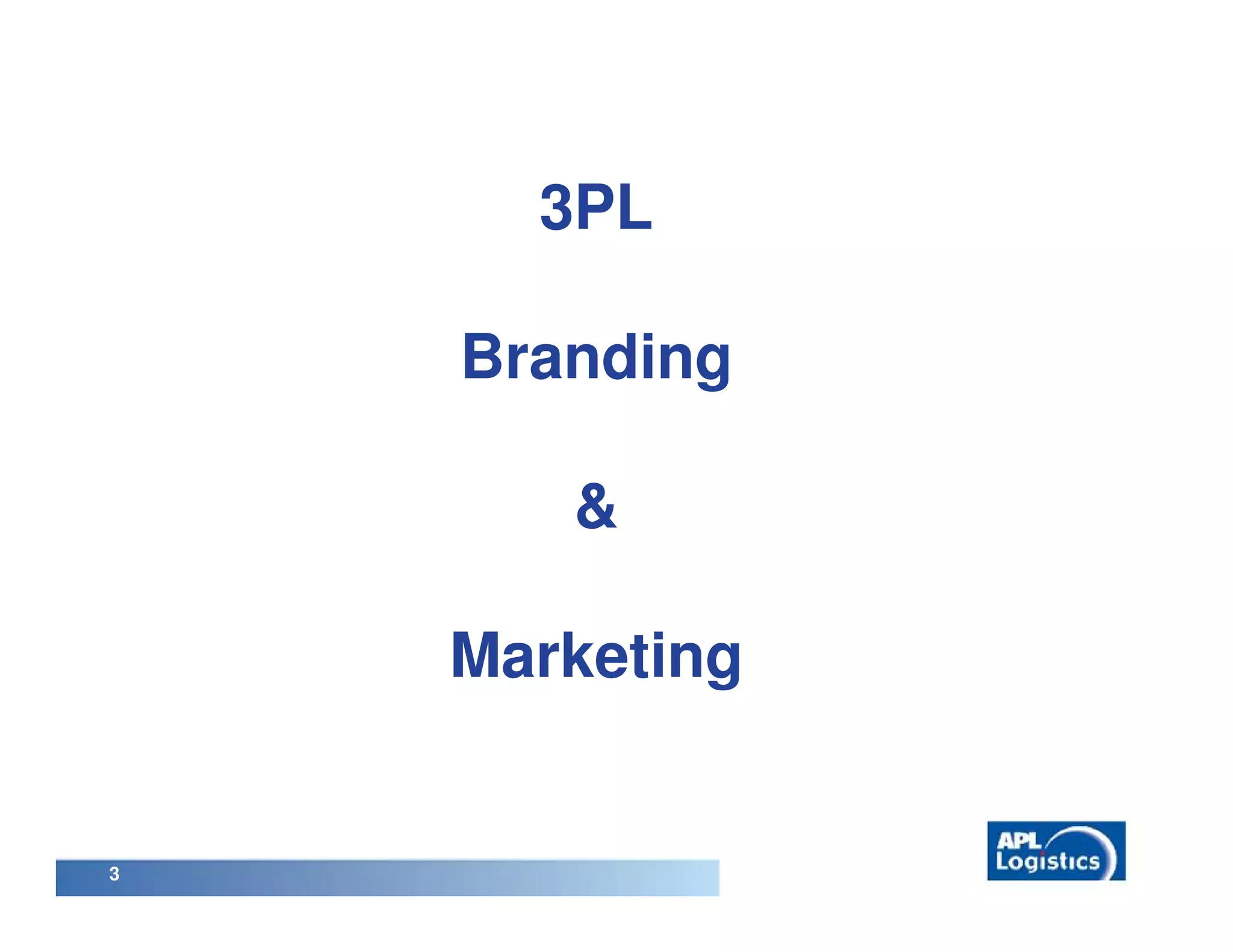 3PL

    Branding

       &

    Marketing


3
 