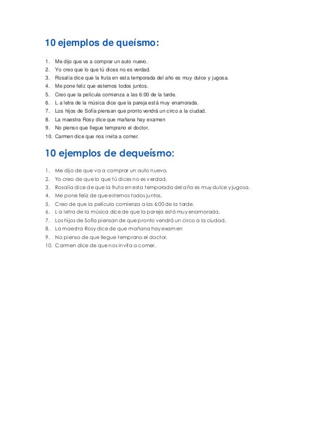 10 ejemplos de queísmo
