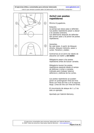 10 ejercicios comentados_entrenar_baloncesto | PDF
