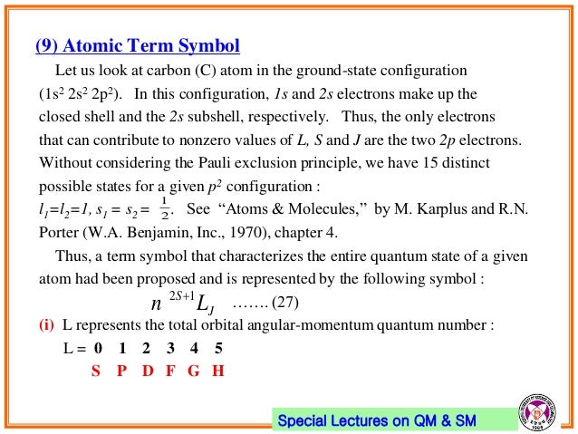 electron configuration 5 chapter angular momentum coupling (10) spin & electron