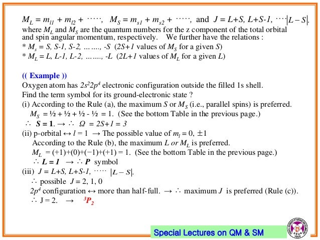 10 Electron Spin Angular Momentum Coupling 10 Electron Spin Angular Momentum Coupling
