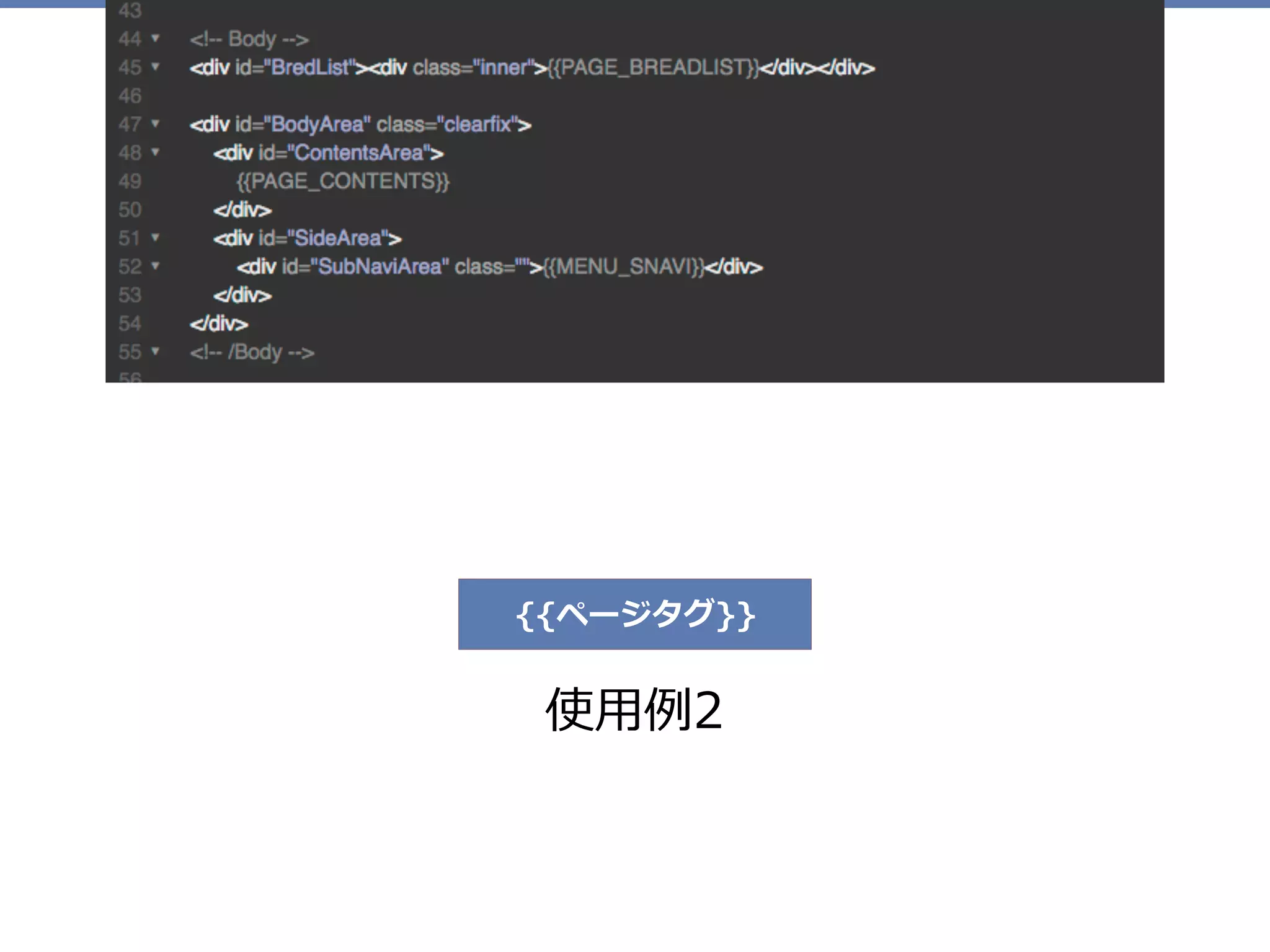 {{ページタグ}}
使⽤例2
 