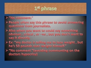10 english phrases to avoid answering a question | PPTX