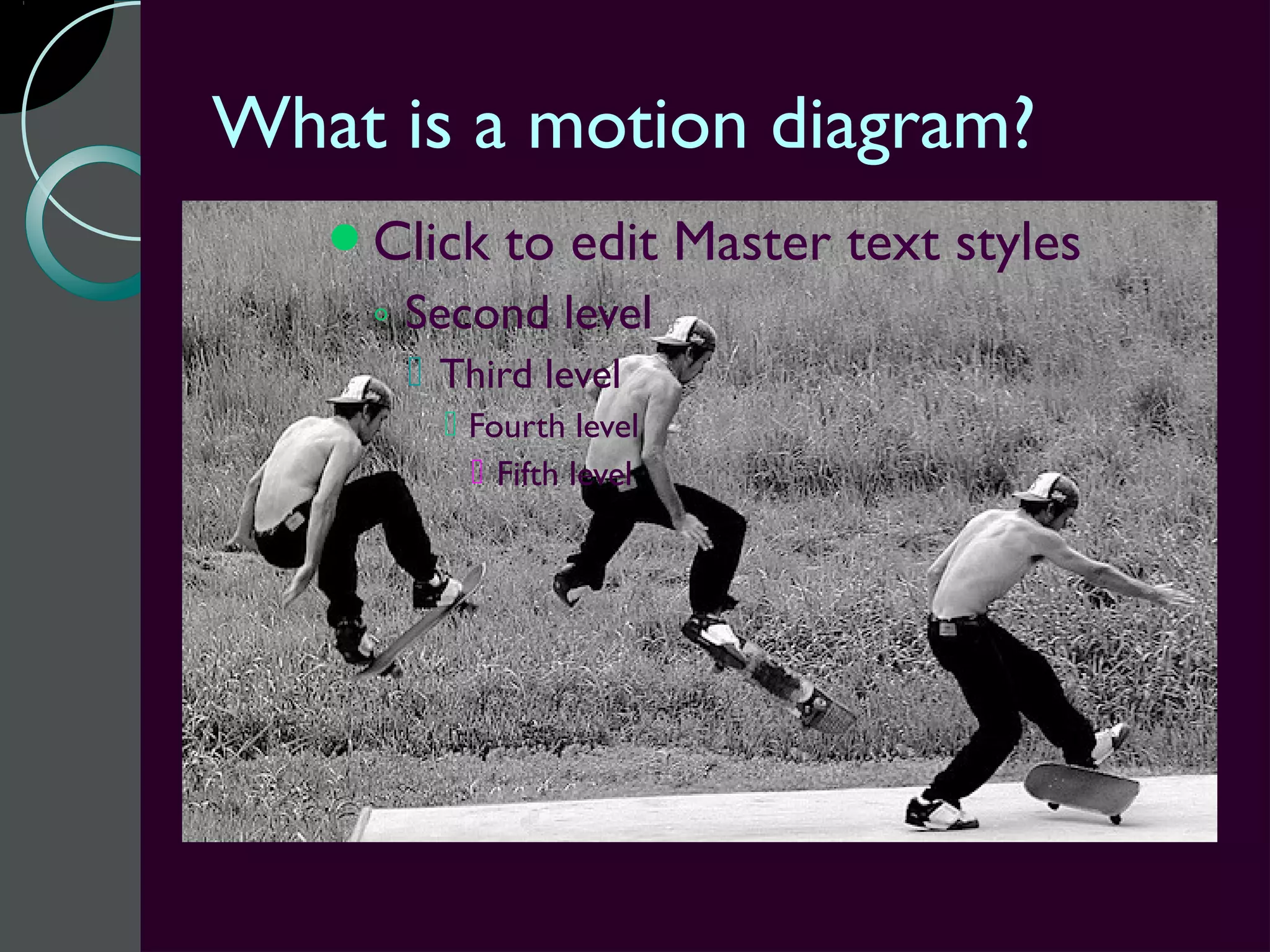 What is a motion diagram?
   Click   to edit Master text styles
    ◦ Second level
      Third level
        Fourth level
          Fifth level
 