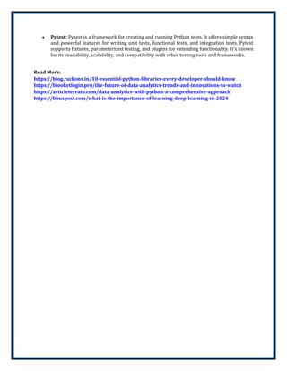 Essential Python Libraries Every Developer Should Know - CETPA Infotech ...