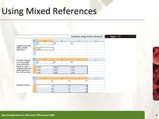 Using Mixed References
New Perspectives on Microsoft Office Excel 2007 6
 