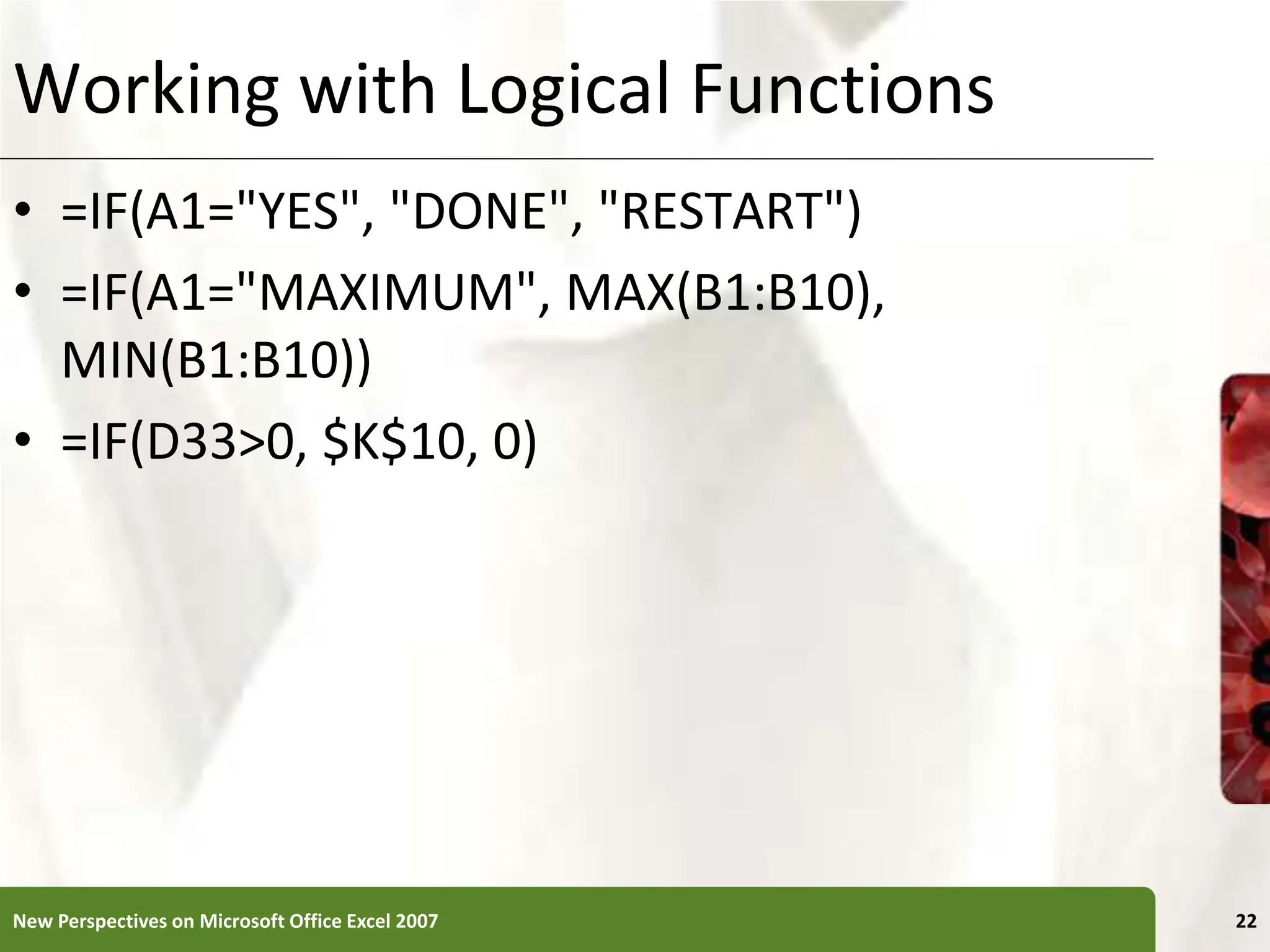 Tutorial Excel: Working with Formulas and Functions | PPT