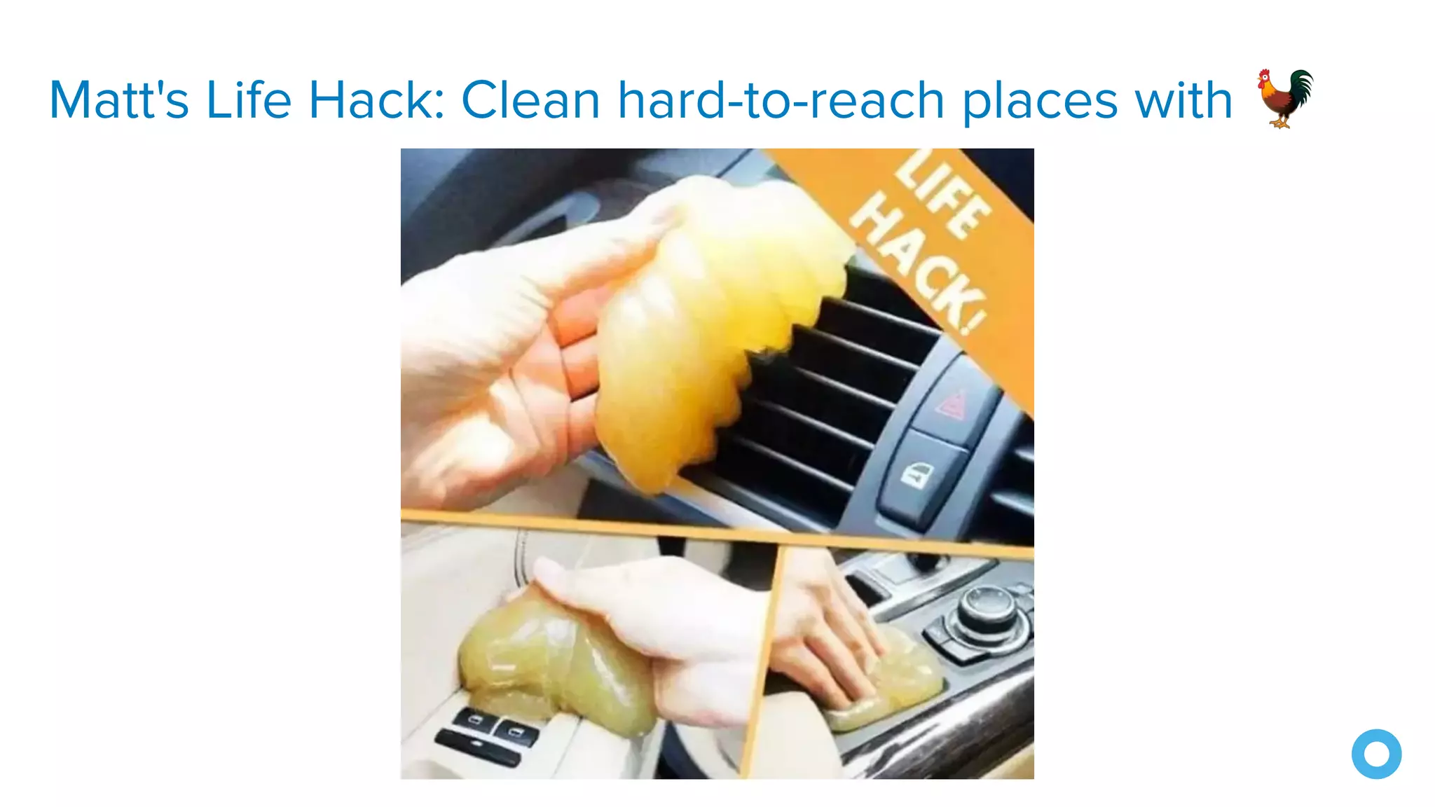 Matt's Life Hack: Clean hard-to-reach places with 🐓
 