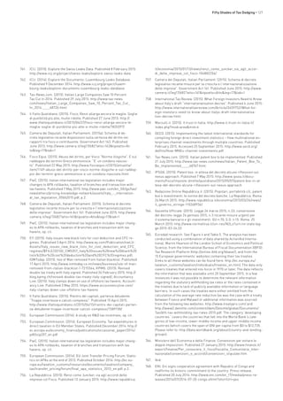 Fifty Shades of Tax Dodging • 127
741.	 ICIJ. (2015). Explore the Swiss Leaks Data. Published 8 February 2015:
http://www.icij.org/project/swiss-leaks/explore-swiss-leaks-data
742.	 ICIJ. (2014). Explore the Documents: Luxembourg Leaks Database.
Published 9 December 2014: http://www.icij.org/project/luxem-
bourg-leaks/explore-documents-luxembourg-leaks-database
743.	 Tax-News.com. (2015). Italian Large Companies Saw 10 Percent
Tax Cut In 2014. Published 29 July 2015: http://www.tax-news.
com/news/Italian_Large_Companies_Saw_10_Percent_Tax_Cut_
In_2014____68726.html
744.	 Il Fatto Quotidiano. (2015). Fisco, Renzi allarga ancora le maglie. Soglie
di punibilità più alte, multe ridotte. Published 27 June 2015: http://
www.ilfattoquotidiano.it/2015/06/27/fisco-renzi-allarga-ancora-le-
maglie-soglie-di-punibilita-piu-alte-e-multe-ridotte/1820397/
745.	 Camera dei Deputati, Italian Parliament. (2015a). Schema di de-
creto legislativo recante disposizioni sulla certezza del diritto nei
rapporti tra fisco e contribuente. Government Act 163. Published
June 2013: http://www.camera.it/leg17/682?atto=163&tipoatto=At-
to&leg=17&tab=1
746.	 Fisco Equo. (2015). Abuso del diritto, per Visco “Norme illogiche”. E sul
raddoppio dei termini Greco ammonisce: “E’ un condono nascos-
to”. Published 22 May 2015: http://www.fiscoequo.it/2015/attualita/
item/1149-abuso-del-diritto-per-visco-norme-illogiche-e-sul-raddop-
pio-dei-termini-greco-ammonisce-e-un-condono-nascosto.html
747.	 PwC. (2015). Italian international tax legislation includes major
changes to APA rollbacks, taxation of branches and transaction with
tax havens. Published 7 May 2015: http://www.pwc.com/en_GX/gx/tax/
newsletters/pricing-knowledge-network/assets/italy_-_internation-
al_tax_legislation_05062015.pdf, p.2.
748.	 Camera dei Deputati, Italian Parliament. (2015). Schema di decreto
legislativo recante misure per la crescita e l’internazionalizzazione
delle imprese”. Government Act 161. Published June 2015: http://www.
camera.it/leg17/682?atto=161&tipoatto=Atto&leg=17&tab=1
749.	 PwC. (2015). Italian international tax legislation includes major chang-
es to APA rollbacks, taxation of branches and transaction with tax
havens, op. cit.
750.	 EY. (2015). Italy issues new black lists for cost deduction and CFC re-
gimes. Published 3 April 2014: http://www.ey.com/Publication/vwLU-
Assets/Italy_issues_new_black_lists_for_cost_deduction_and_CFC_
regimes/$FILE/2015G_CM5357_Italy%20issues%20new%20black%20
lists%20for%20cost%20deduction%20and%20CFC%20regimes.pdf;
IOMToday. (2015). Isle of Man removed from Italian blacklist. Published
17 April 2015: http://www.iomtoday.co.im/news/business/isle-of-man-
removed-from-italian-blacklist-1-7215564; KPMG. (2015). Revised
double tax treaty with Italy signed. Published 26 February 2015: http://
blog.kpmg.ch/revised-double-tax-treaty-italy-signed/; Accountancy
Live. (2015). Italy clamps down on use of offshore tax havens. Account-
ancy Live. Published 3 May 2015: https://www.accountancylive.com/
italy-clamps-down-use-offshore-tax-havens
751.	 Il Fatto Quotidiano. (2015). Rientro dei capitali, partenza deludente.
“Troppe incertezze e calcoli complessi”. Published 15 April 2015:
http://www.ilfattoquotidiano.it/2015/04/15/rientro-dei-capitali-parten-
za-deludente-troppe-incertezze-calcoli-complessi/1589158/
752.	 European Commission (2014). A study on R&D tax incentives, op. cit.
753.	 European Commission. (2014). European Economy. Tax expenditures in
direct taxation in EU Member States. Published December 2014: http://
ec.europa.eu/economy_finance/publications/occasional_paper/2014/
pdf/ocp207_en.pdf
754.	 PwC. (2015). Italian international tax legislation includes major chang-
es to APA rollbacks, taxation of branches and transaction with tax
havens, op. cit.
755.	 European Commission. (2014). EU Joint Transfer Pricing Forum. Statis-
tics on APAs at the end of 2013. Published October 2014: http://ec.eu-
ropa.eu/taxation_customs/resources/documents/taxation/company_
tax/transfer_pricing/forum/final_apa_statistics_2013_en.pdf, p.2.
756.	 La Repubblica. (2015). Renzi come Juncker, via agli accordi delle
imprese col Fisco. Published 13 January 2015: http://www.repubblica.
it/economia/2015/01/13/news/renzi_come_juncker_via_agli_accor-
di_delle_imprese_col_fisco-104882256/
757.	 Camera dei Deputati, Italian Parliament. (2015). Schema di decreto
legislativo recante misure per la crescita e l’internazionalizzazione
delle imprese”. Government Act 161. Published June 2015: http://www.
camera.it/leg17/682?atto=161&tipoatto=Atto&leg=17&tab=1
758.	 International Tax Review. (2015). What Foreign Investors Need to Know
about Italy’s draft “internationalisation decree”. Published 4 June 2015:
http://www.internationaltaxreview.com/Article/3459752/What-for-
eign-investors-need-to-know-about-Italys-draft-internationalisa-
tion-decree.html
759.	 Marzulli.it. (2015). Il trust in Italia: http://www.il-trust-in-italia.it/
index.php?mod=area&mid=4
760.	 OECD. (2015). Implementing the latest international standards for
compiling foreign direct investment statistics – How multinational en-
terprises channel investments through multiple countries. Published
February 2015. Accessed 25 September 2015: http://www.oecd.org/
daf/inv/How-MNEs-channel-investments.pdf
761.	 Tax-News.com. (2015). Italian patent box to be implemented. Published
21 July 2015: http://www.tax-news.com/news/Italian_Patent_Box_To_
Be_Implemented____68767.html
762.	 IPSOA. (2015). Patent box: in attesa del decreto alcune riflessioni sul
nexus approach. Published 7 May 2015: http://www.ipsoa.it/docu-
ments/fisco/imposte-dirette/quotidiano/2015/05/07/patent-box-in-at-
tesa-del-decreto-alcune-riflessioni-sul-nexus-approach
763.	 Redazione Online Repubblica.it. (2015). Popolari, portabilità c/c, patent
box e investimenti: le norme del decreto banche. La Repubblica. Roma.
24 March 2015: http://www.repubblica.it/economia/2015/03/24/news/
il_governo_stringe-110268936/
764.	 Gazzetta Ufficiale. (2015). Legge 24 marzo 2015, n.33, conversione
del decreto-legge 24 gennaio 2015, n.3 recante misure urgenti per
il sistema bancario e gli investimenti. GU n.70, S.O. n.15. Roma. 25
March 2015: http://www.normattiva.it/uri-res/N2Ls?urn:nir:stato:leg-
ge:2015-03-24;33
765.	 Eurodad research. See Figure 4 and Table 5. The analysis has been
conducted using a combination of data shared by ActionAid Interna-
tional, Martin Hearson of the London School of Economics and Political
Science, from the International Bureau of Fiscal Documentation (IBFD)
Tax Research Platform (http://online.ibfd.org/kbase/), and from the
15 European governments’ websites containing their tax treaties
(links to all these websites can be found here: http://ec.europa.eu/
taxation_customs/taxation/individuals/treaties_en.htm). The data only
covers treaties that entered into force in 1970 or later. The data reflects
the information that was available until 20 September 2015. In a few
instances it was not possible to determine the relevant information
regarding the statutory withholding tax rates or the rates contained in
the treaties due to lack of publicly available information or language
barriers. In such cases the treaties were either omitted from the
calculation of the average rate reduction (as was the case with a treaty
between France and Malawi) or additional information was sourced
from the following two websites: http://www.treatypro.com/ and
http://www2.deloitte.com/content/dam/Deloitte/global/Documents/
Tax/dttl-tax-withholding-tax-rates-2015.pdf. The category ‘developing
countries ‘ covers the countries that fall into the World Bank’s cate-
gories of low-income, lower-middle income and upper-middle income
countries (which covers the span of GNI per capita from $0 to $12,735.
Please refer to: http://data.worldbank.org/about/country-and-lending-
groups).
766.	 Ministero dell’Economia e delle Finanze. Convenzioni per evitare le
doppie imposizioni. Published 27 January 2015: http://www.finanze.it/
export/finanze/Per_conoscere_il_fisco/fiscalita_Comunitaria_Inter-
nazionale/convenzioni_e_accordi/convenzioni_stipulate.htm
767.	 Ibid.
768.	 ENI. Eni signs cooperation agreement with Republic of Congo and
reaffirms its historic commitment to the country. Press release.
Published 20 July 2014: http://www.eni.com/en_IT/media/press-re-
leases/2014/07/2014-07-20-congo.shtml?shortUrl=yes
 