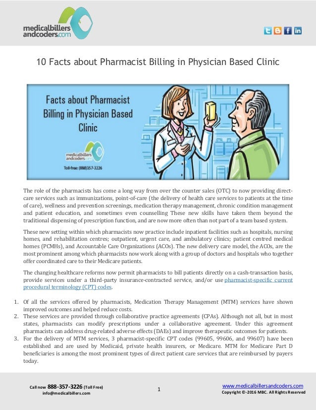 10 Facts About Pharmacist Billing in Physician Based Clinic