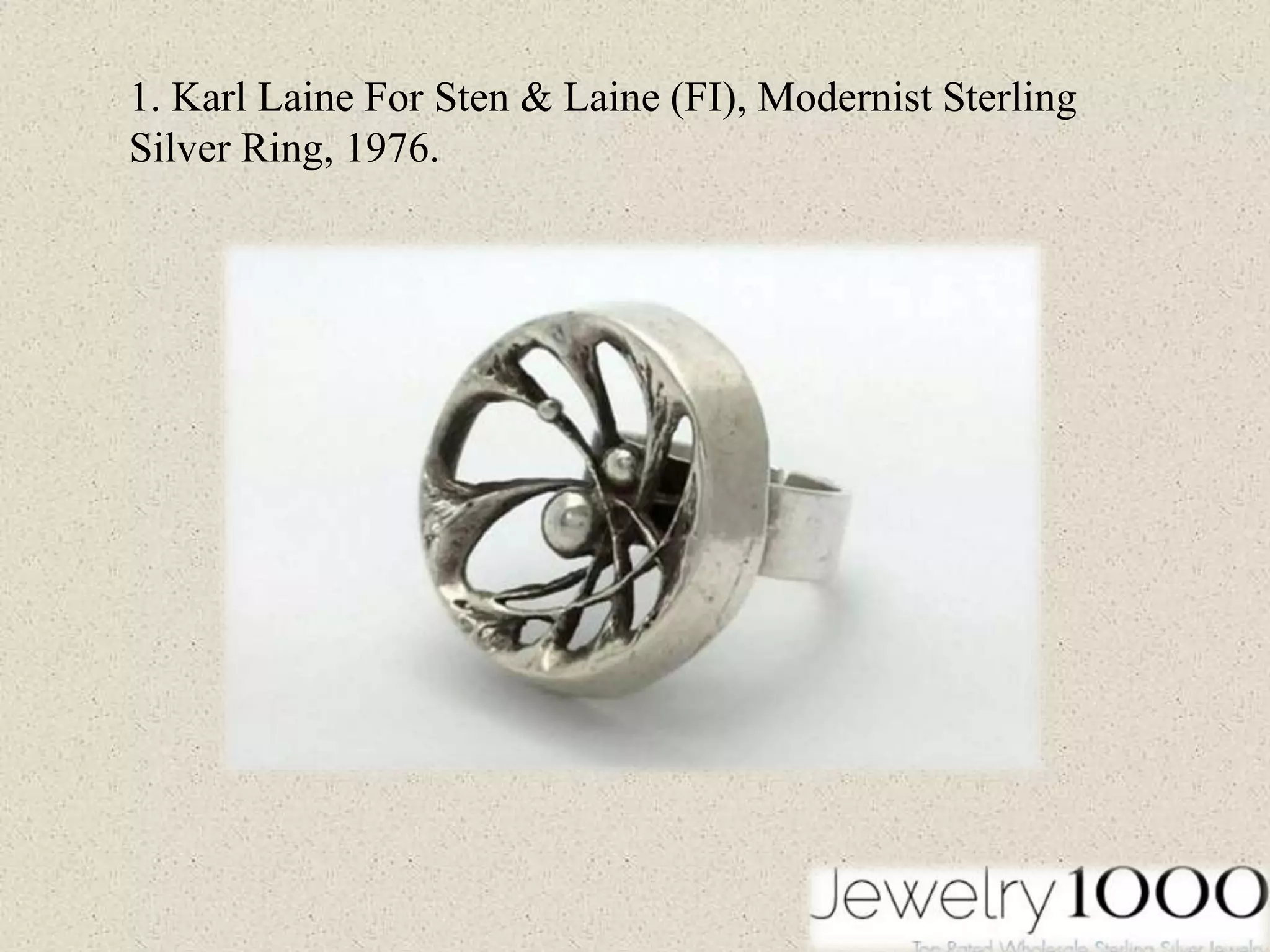 10 fantastic designs of vintage modernist sterling silver rings | PPTX
