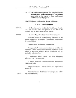 WORK INJURY BENEFITS ACT 2007 | PDF