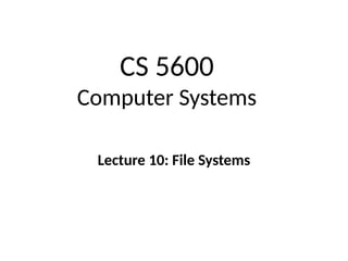 File system and directories structure in operating system | PPTX