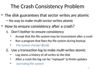 Crash Consistency Problem File system and directories structure in operating system | PPTX