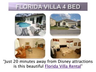 Florida Villa 4 Bed “Just 20 minutes away from Disney attractions is this beautiful Florida Villa Rental” 