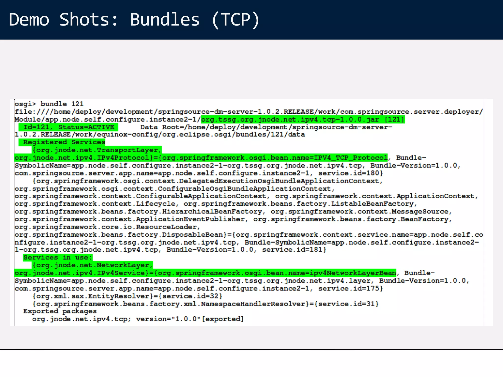Demo Shots: Bundles (TCP)
 