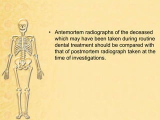 Role of Dental Radiography in Forensic Odontology | PPTX