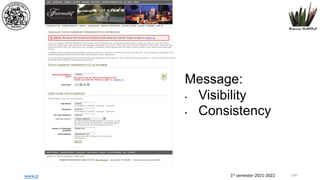 1st semester 2021-2022
www.dadda.it roberto@dadda.it
Message:
• Visibility
• Consistency
149
 