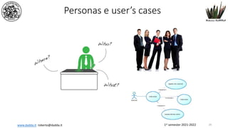 1st semester 2021-2022
www.dadda.it roberto@dadda.it
Personas e user’s cases
26
 