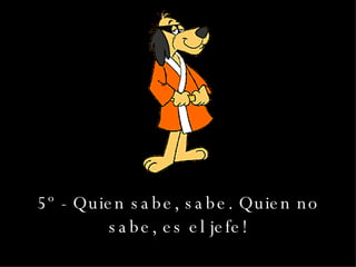 5º - Quien sabe, sabe. Quien no sabe, es el jefe! 