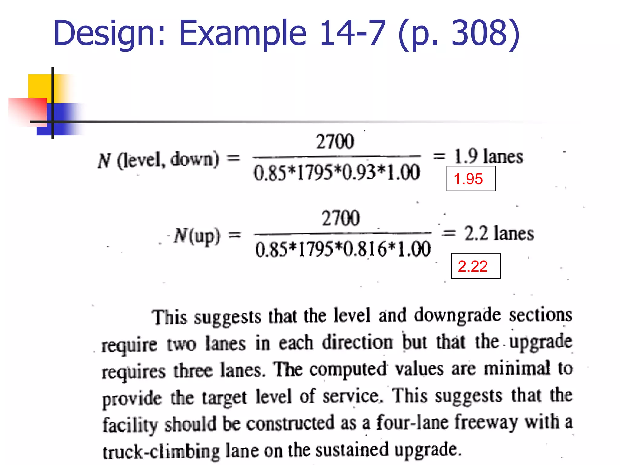 Design: Example 14-7 (p. 308)
1.95
2.22
 