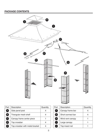 10 ft. square steel gazebo assembly manuals | PDF | Woodworking | Arts ...