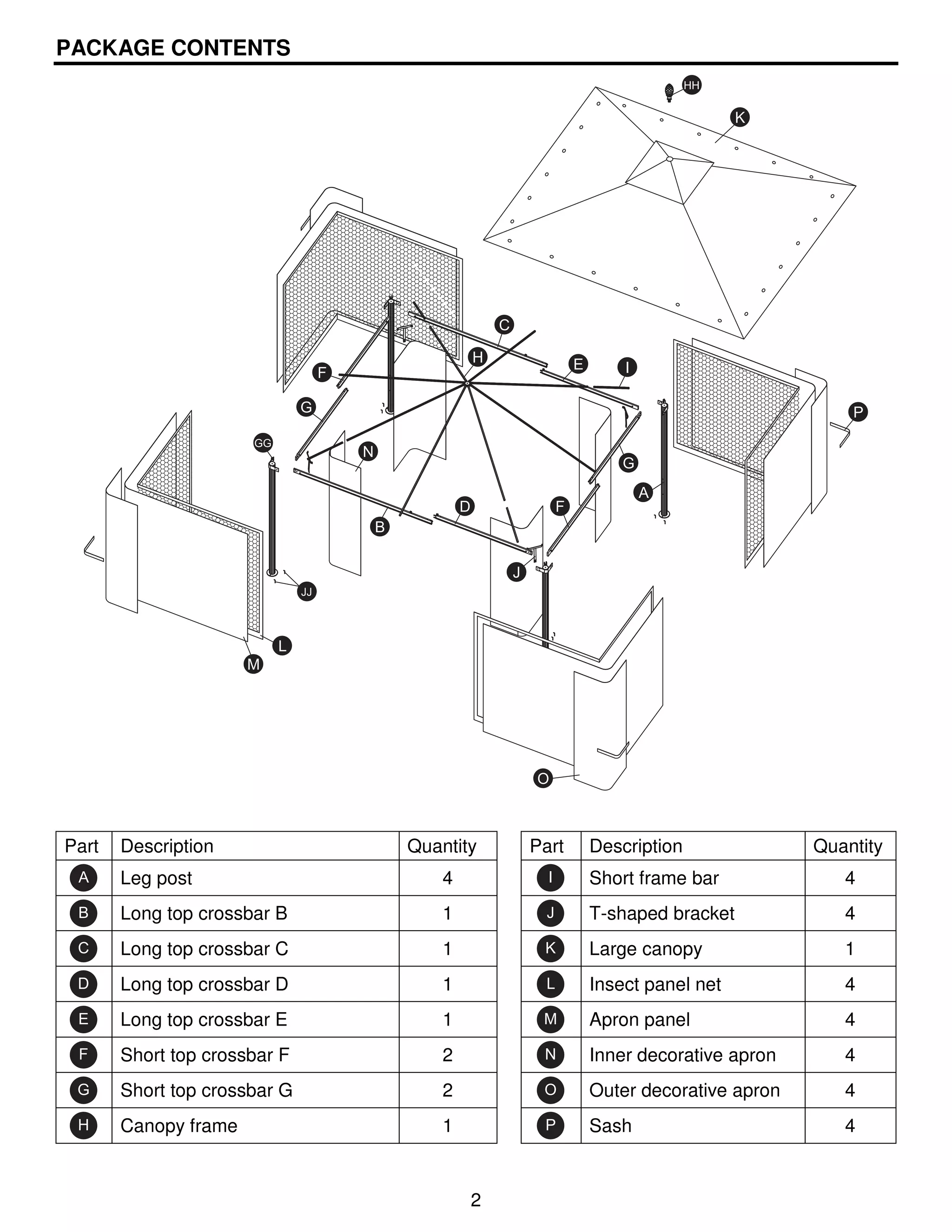 10 ft. x 12 ft. steel gazebo assembly & instructions manuals | PDF