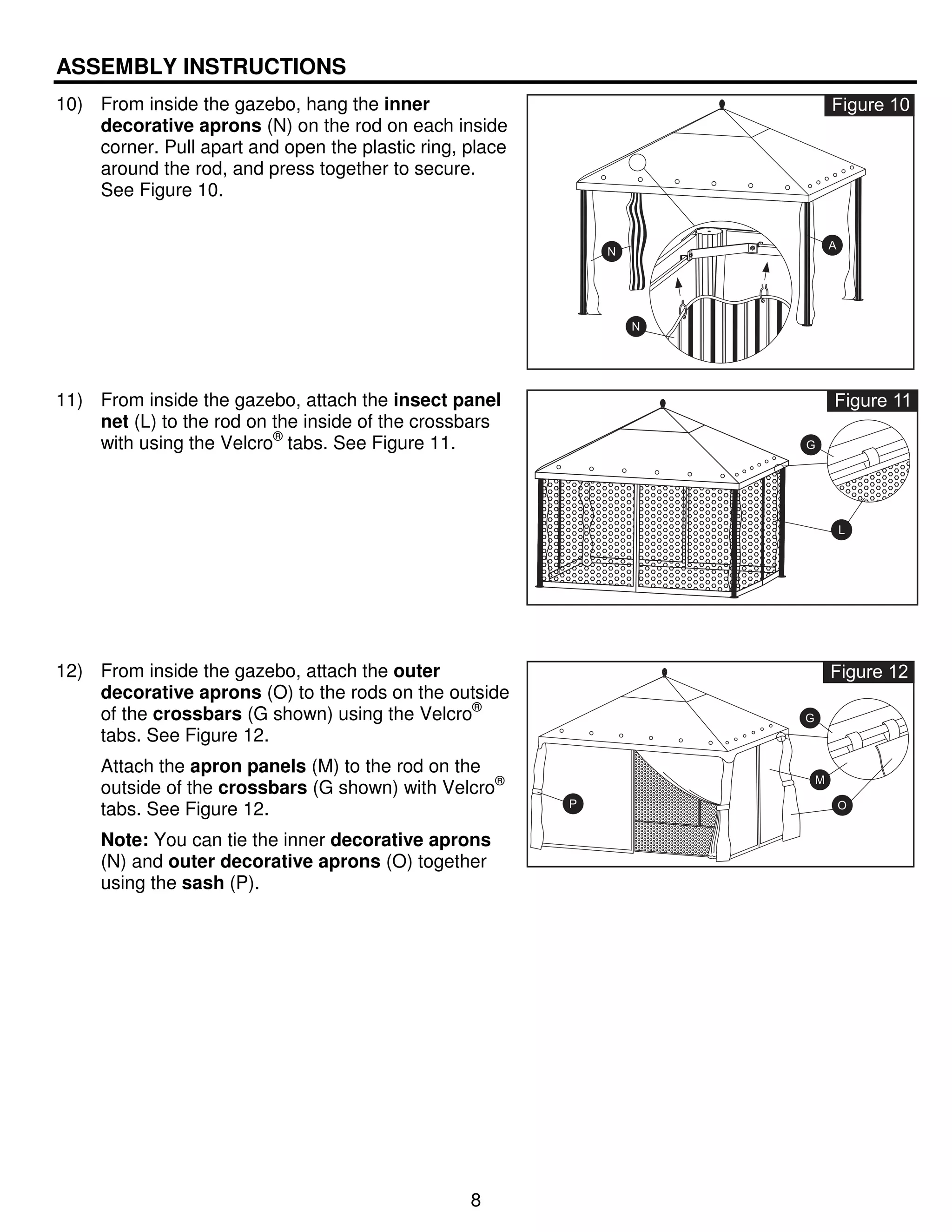 10 ft. x 12 ft. steel gazebo assembly & instructions manuals | PDF