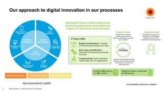 Our approach to digital innovation in our processes
9
Innovation culture Operating model Technology access
https://youtu.b...
