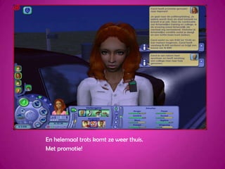 En helemaal trots komt ze weer thuis.Met promotie! 