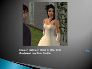 Iedereen zoekt een plekje en Floor kijkt glunderend naar haar familie.