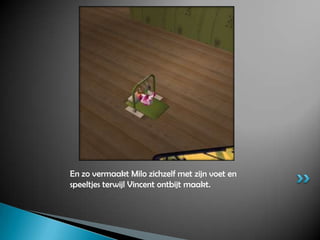 En zo vermaakt Milo zichzelf met zijn voet en speeltjes terwijl Vincent ontbijt maakt.