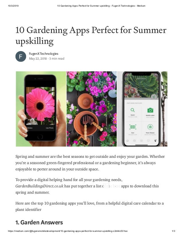 10 Gardening Apps Perfect For Summer Upskilling Fugen X Technologies