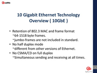 10 gigabit ethernet technology presentation | PDF
