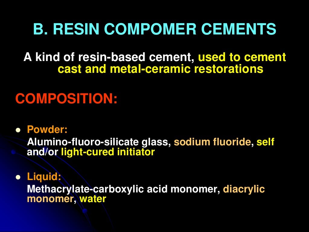 glass ionomer MetalModified GIC ResinModified GIC dental material
