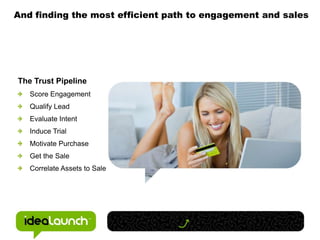 And finding the most efficient path to engagement and sales<br />The Trust Pipeline<br />Score Engagement<br />Qualify Lea...