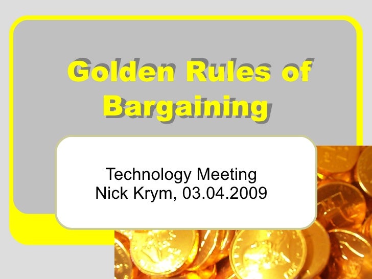 10 Golden Rules Of Bargaining